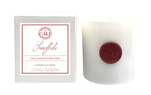 Snowflake - white cedar and lavender 9 oz Soy Candle - Scents of Sicily Collection