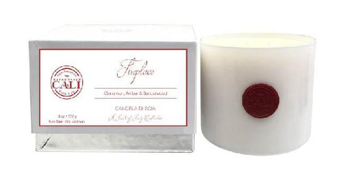 Fireplace - cinnamon and amber 18 oz Soy Candle - Scents of Sicily Collection