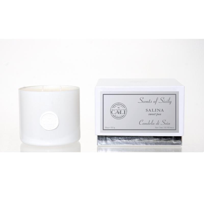 Scents of Sicily Collection - 18  oz soy candle - Salina (sweet pea) - Scents of Sicily Collection - 18  oz soy candle - Salina (sweet pea)