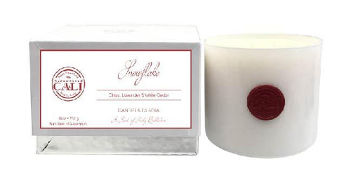 Snowflake - white cedar and lavender 18 oz Soy Candle - Scents of Sicily Collection